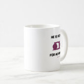 Hij is hier niet, Sticker Koffiemok (Voorkant rechts)