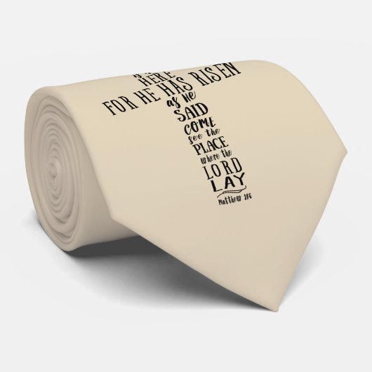 Hij is hier niet voor hem, Matt 28:6 Stropdas (Opgerold)