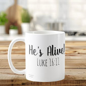 Hij is in leven Marcus 16:11 Koffiemok