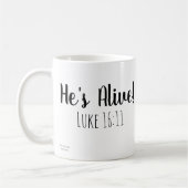 Hij is in leven Marcus 16:11 Koffiemok (Links)