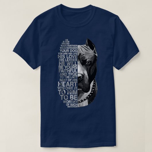 Hij is je vriend jouw partner jouw hond Pitbull. T-shirt (Design voorkant)