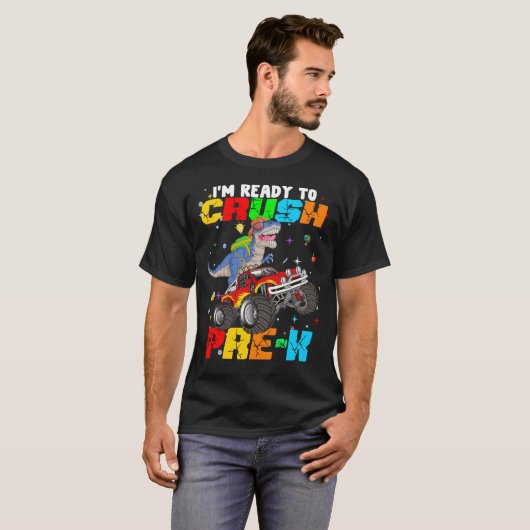 hij is klaar om prek te verpulveren t-shirt (Voorkant volledig)