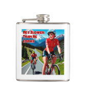 Hij is langzamer dan hij eruit ziet als sassy fiet heupfles (Voorkant)