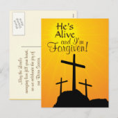 Hij is live en ik ben vergeven van Easter Briefkaa Feestdagenkaart (Voorkant / Achterkant)
