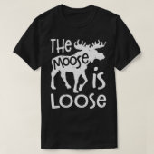 Hij is losse Mannen grappig jagen op gift T-shirt (Design voorkant)