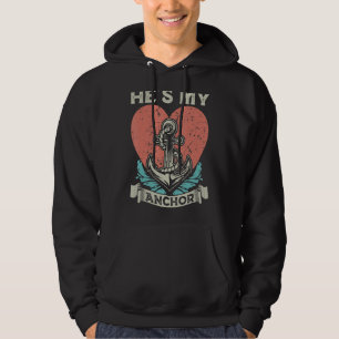 Hij is mijn Anchor, Anchor Nautical Sailing Valent Hoodie