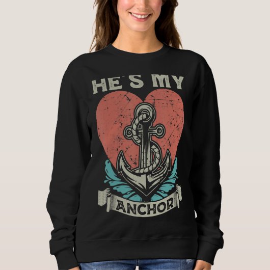 Hij is mijn Anchor, Anchor Nautical Sailing Valent Trui (Voorkant)