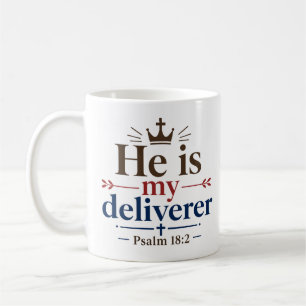 Hij is mijn Bevrijder Inspirerende Christelijke Sp Koffiemok