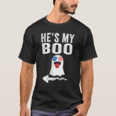 Hij is mijn boek Halloween matching koppels pyjama T-shirt (Voorkant)