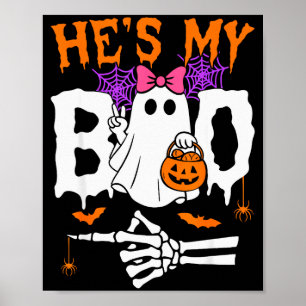 Hij is mijn Boo bijpassende stel Halloween koppels Poster