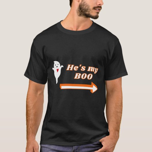 Hij is mijn Boo Halloween Couple T-shirt (Voorkant)