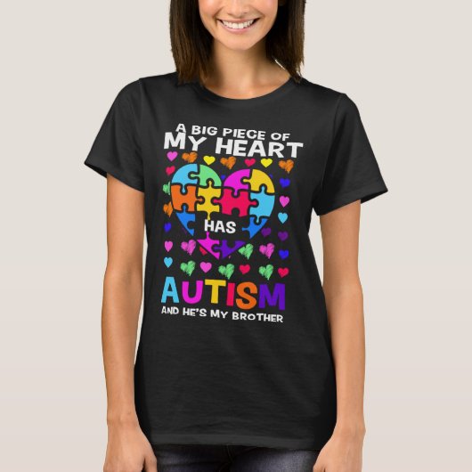 Hij is mijn broeder Autisme Awareness Autistic Aut T-shirt (Voorkant)