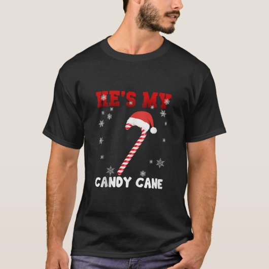 Hij is mijn Candy Cane Ze is mijn Snoepjes Matchin T-shirt (Voorkant)