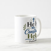 Hij is mijn constante hulp geloof ochtenddevotie koffiemok (Voorkant rechts)