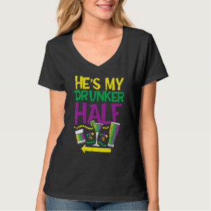 Hij is mijn Drunker Half Matching Couple Vriendin T-shirt