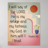 Hij is mijn fourgetje psalm 91 Bijbelscriptie Poster (Voorkant)