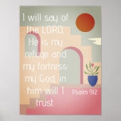 Hij is mijn fourgetje psalm 91 Bijbelscriptie Poster (Voorkant)
