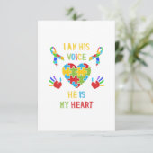 Hij is mijn hartautisme bedankkaart (Staand voorkant)