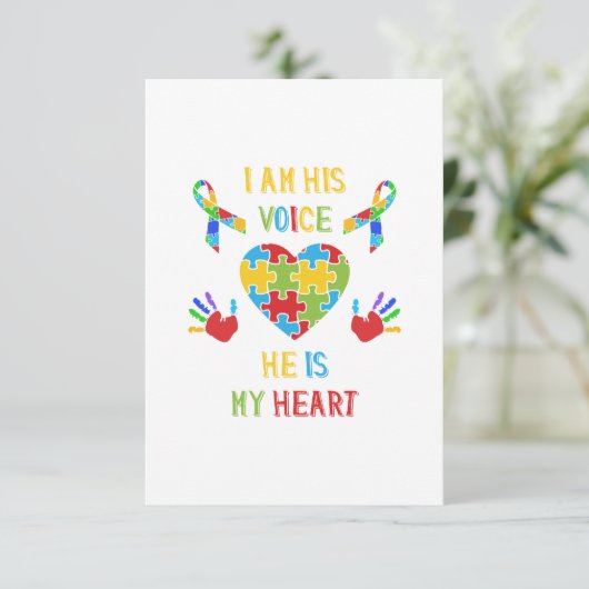 Hij is mijn hartautisme bedankkaart (Staand voorkant)