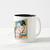 Hij is mijn held tweekleurige koffiemok (Voorkant rechts)