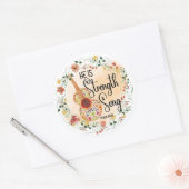 Hij is mijn kracht ronde sticker (Envelop)