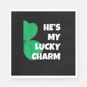 Hij is mijn Lucky Charm Funny St Patricks Day Coup Servet