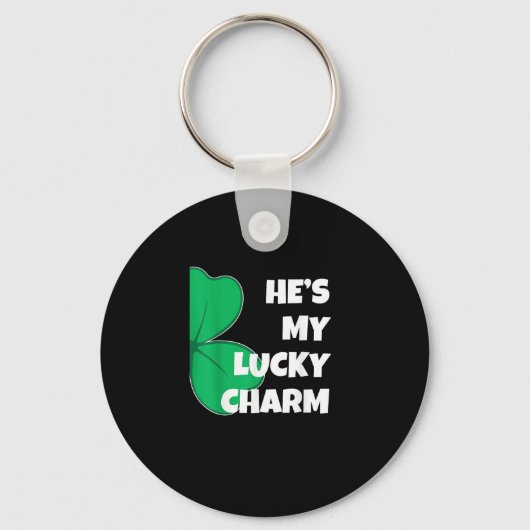 Hij is mijn Lucky Charm Funny St Patricks Day Coup Sleutelhanger (Voorkant)