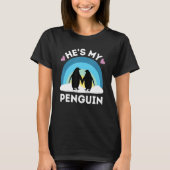 Hij is mijn pinguïn - Cute Couples T-shirt (Voorkant)