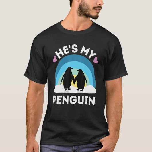 Hij is mijn pinguïn - Cute Couples T-shirt (Voorkant)
