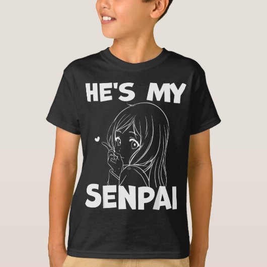 Hij is mijn Senpai Funny Anime Matching Couple Gir T-shirt (Voorkant)