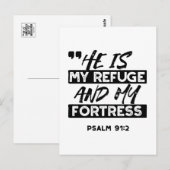 Hij is mijn toevluchtsoord en mijn vesting (Psalm  Briefkaart (Voorkant / Achterkant)