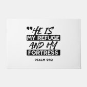 Hij is mijn toevluchtsoord en mijn vesting (Psalm  Deurmat (Voorkant)
