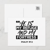 Hij is mijn toevluchtsoord en mijn vesting (Psalm  Feestdagenkaart (Voorkant / Achterkant)