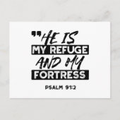 Hij is mijn toevluchtsoord en mijn vesting (Psalm Feestdagenkaart (Voorkant)