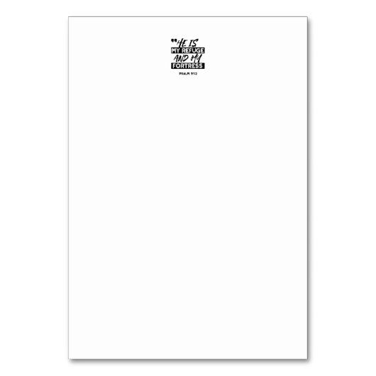 Hij is mijn toevluchtsoord en mijn vesting (Psalm  Kaart (Achterkant)