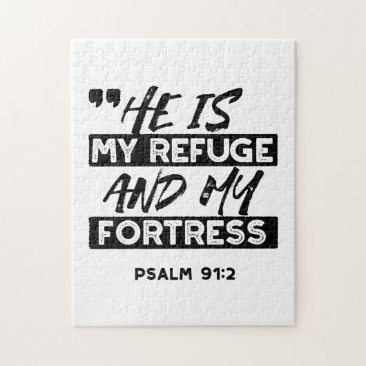 Hij is mijn toevluchtsoord en mijn vesting (Psalm  Legpuzzel (Verticaal)