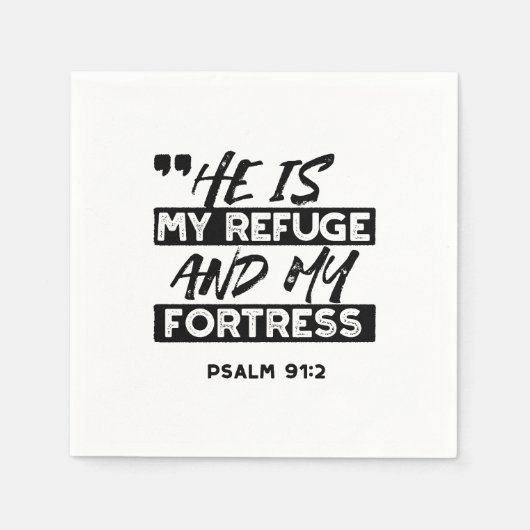 Hij is mijn toevluchtsoord en mijn vesting (Psalm  Servet (Voorkant)