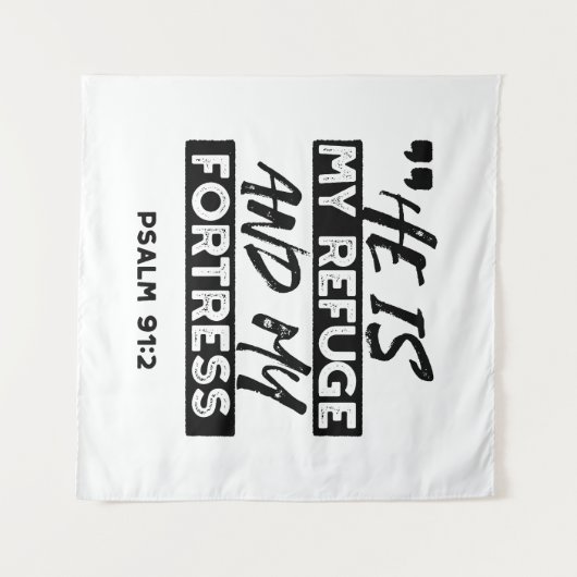 Hij is mijn toevluchtsoord en mijn vesting (Psalm  Wandkleed (Voorkant (horizontaal))