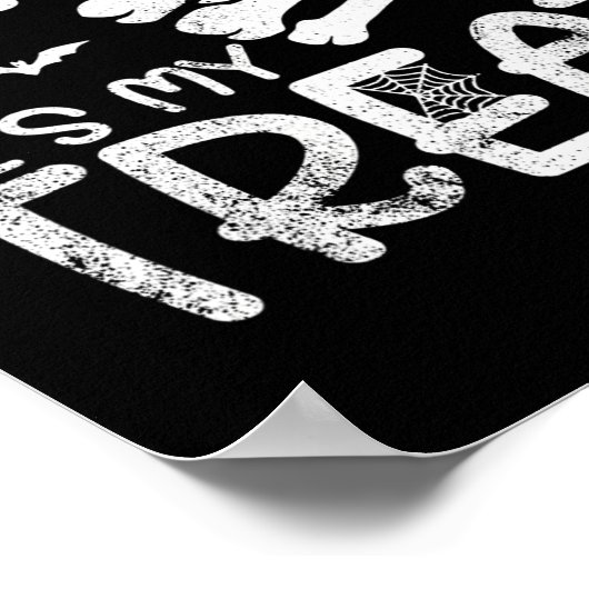 Hij is mijn traktatie skelet hand grappig hallowee poster (Hoek)