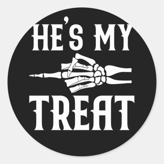 Hij is mijn Treat Skeleton Sticker (Voorkant)