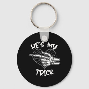Hij is mijn Trick Funny Halloween Matching Couple Sleutelhanger