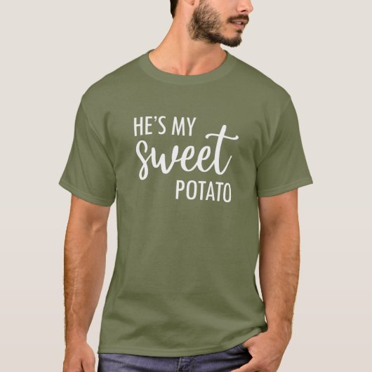 Hij is mijn zoete aardappel die ik ben Thanksgivin T-shirt (Voorkant)