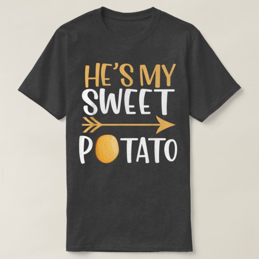 Hij is mijn zoete aardappel Funny Thanksgiving Cou T-shirt (Design voorkant)
