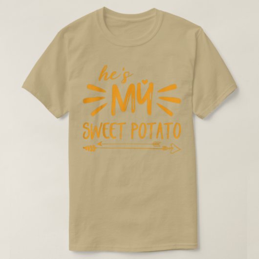 Hij is Mijn zoete aardappel I YAM Couple's Matchin T-shirt (Design voorkant)