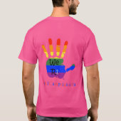 Hij is Mine!!!! Pride Shirt, met regenbooghand T-shirt (Achterkant)