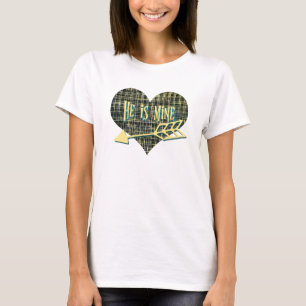 Hij is Mine Yellow Grid Modern Heart ShapeT-Shirt T-shirt