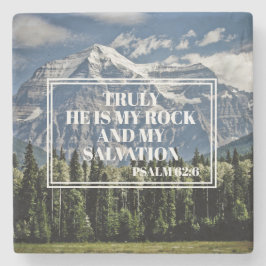 Hij is My Rock Christelijk Bible Verse Mountain Ph Stenen Onderzetter