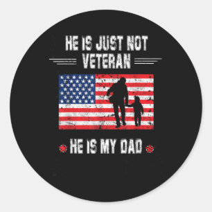 Hij is niet alleen een veteraan, hij is mijn vader ronde sticker