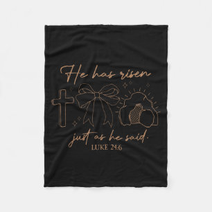 Hij is niet hier Hij is opgestaan Christelijk krui Fleece Deken