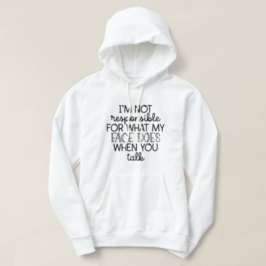 hij is niet verantwoordelijk hoodie (Design voorkant)